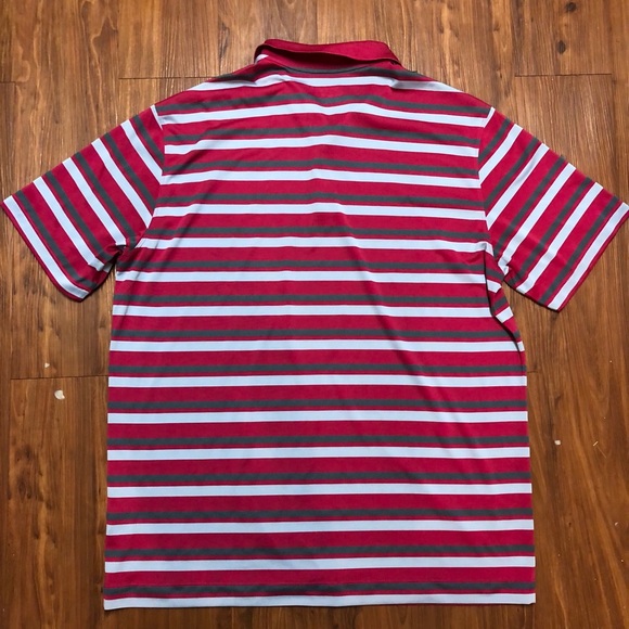 Nike Dri-fit Maroon Stripped Button Up Polo Shirt - Picture 5 of 5